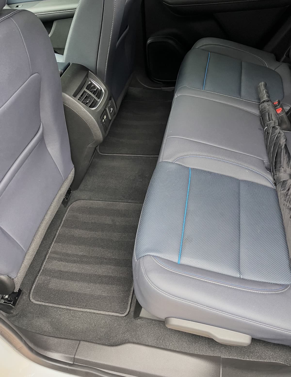 Spotless rear bench and vacuumed carpet after a PureVisions interior detail